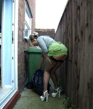 Brunette beauty Billie Star flashing upskirt thong underwear